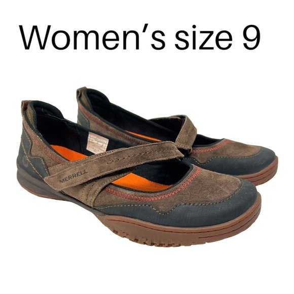 Merrell Albany Espresso Brown Comfort Mary Jane Mules J42294 Women's Size 9 - Picture 1 of 6